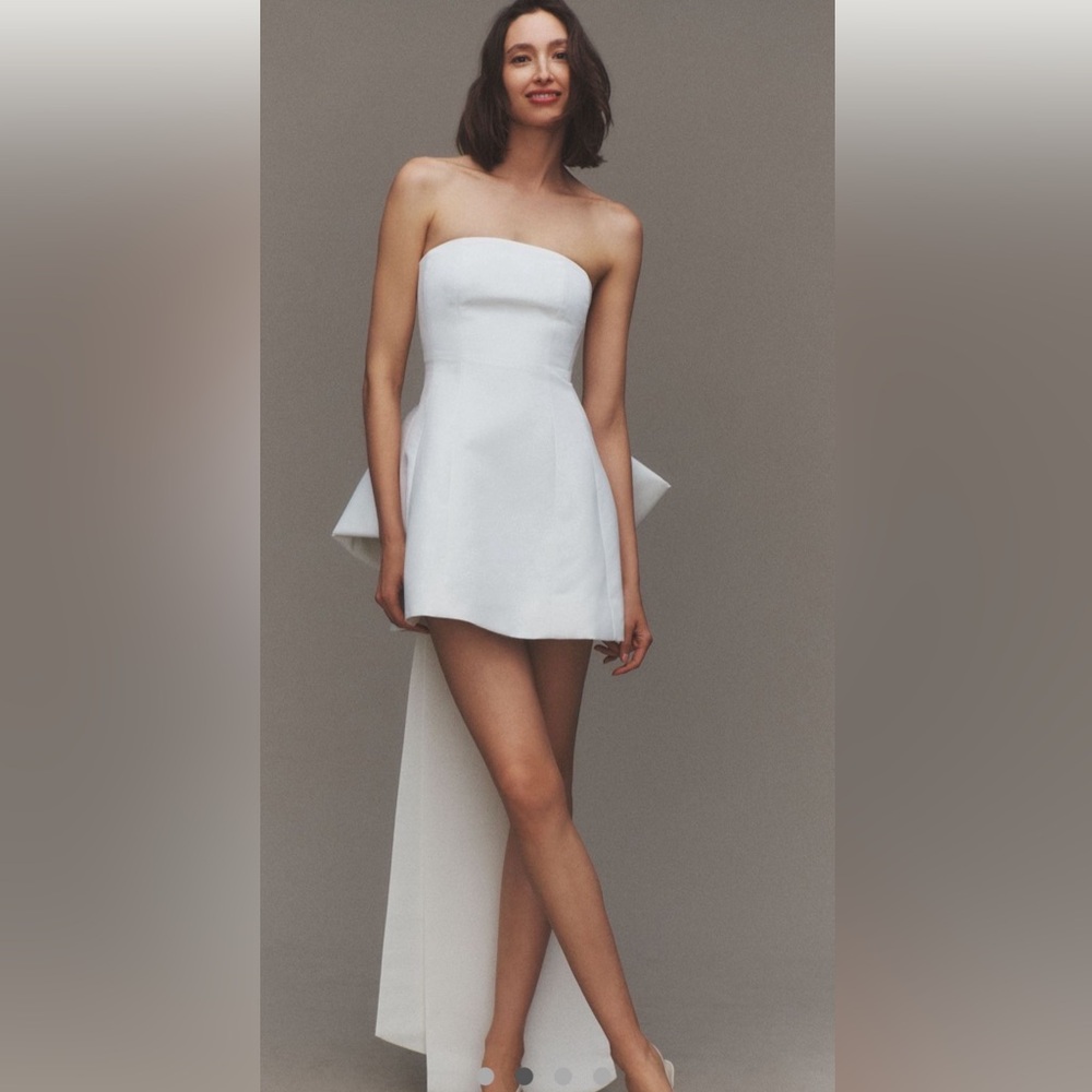 Sachin & Babi Grace Strapless Back Bow Mini Dress